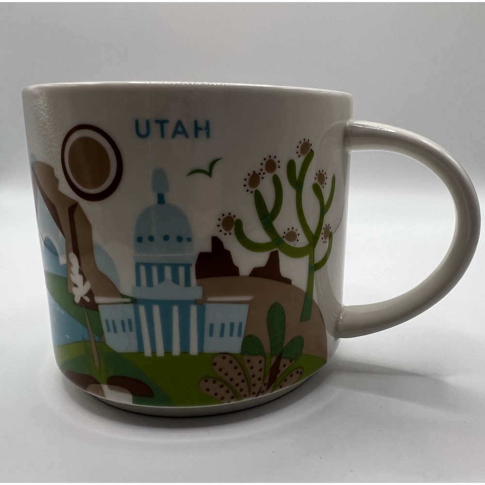 STARBUCKS COFFEE - 2015 UTAH - YOU ARE HERE - 14 oz Ceramic Mug Cup